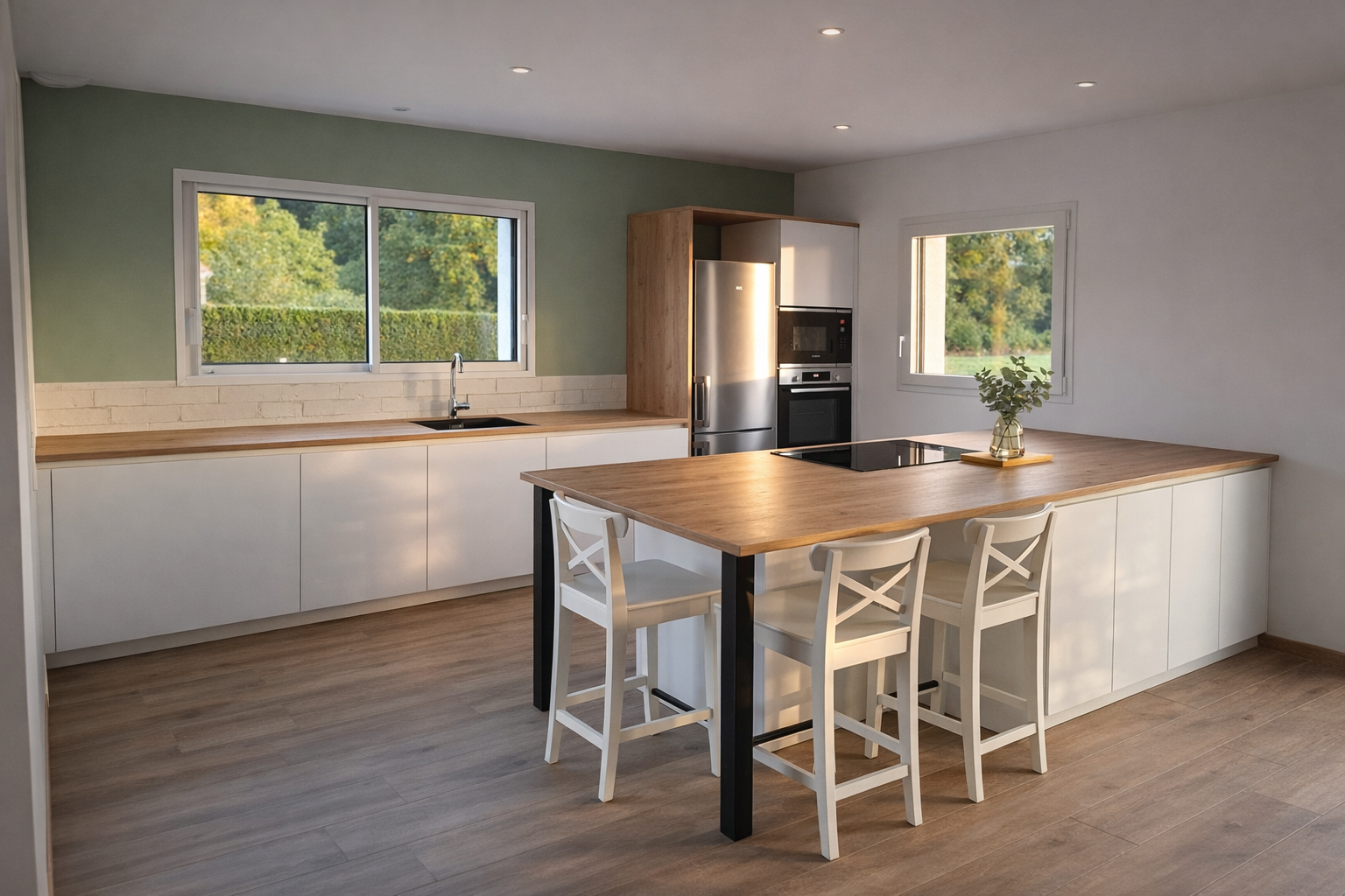 cuisine lumineuse scandinave en Sarthe